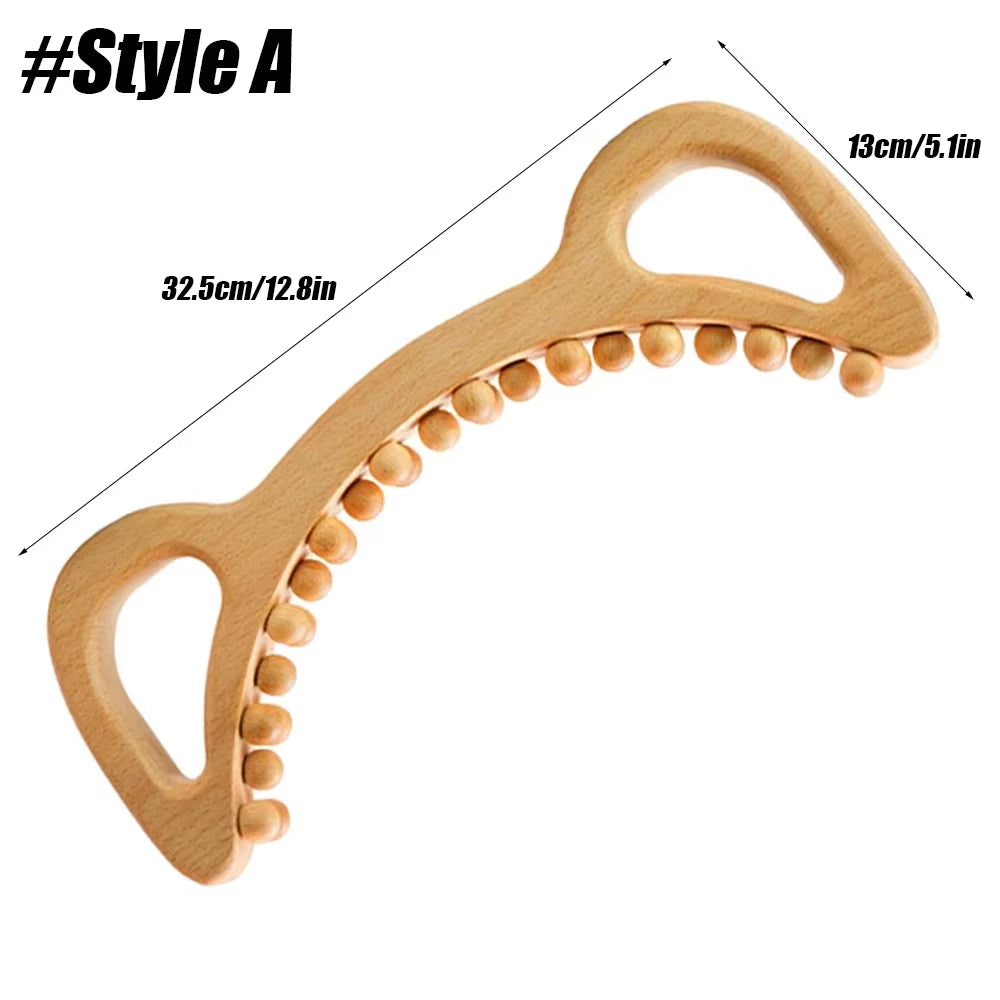 Wooden Trigger Point Massage Brush Wood Therapy Massage Tools Cellulite Reduction for Lymphatic Drainage, Body Sculpting Tool