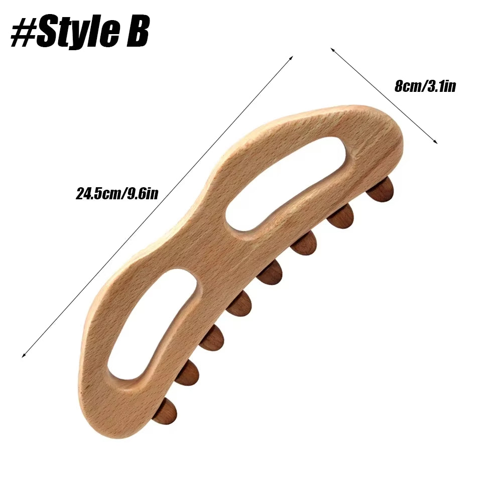Wooden Trigger Point Massage Brush Wood Therapy Massage Tools Cellulite Reduction for Lymphatic Drainage, Body Sculpting Tool