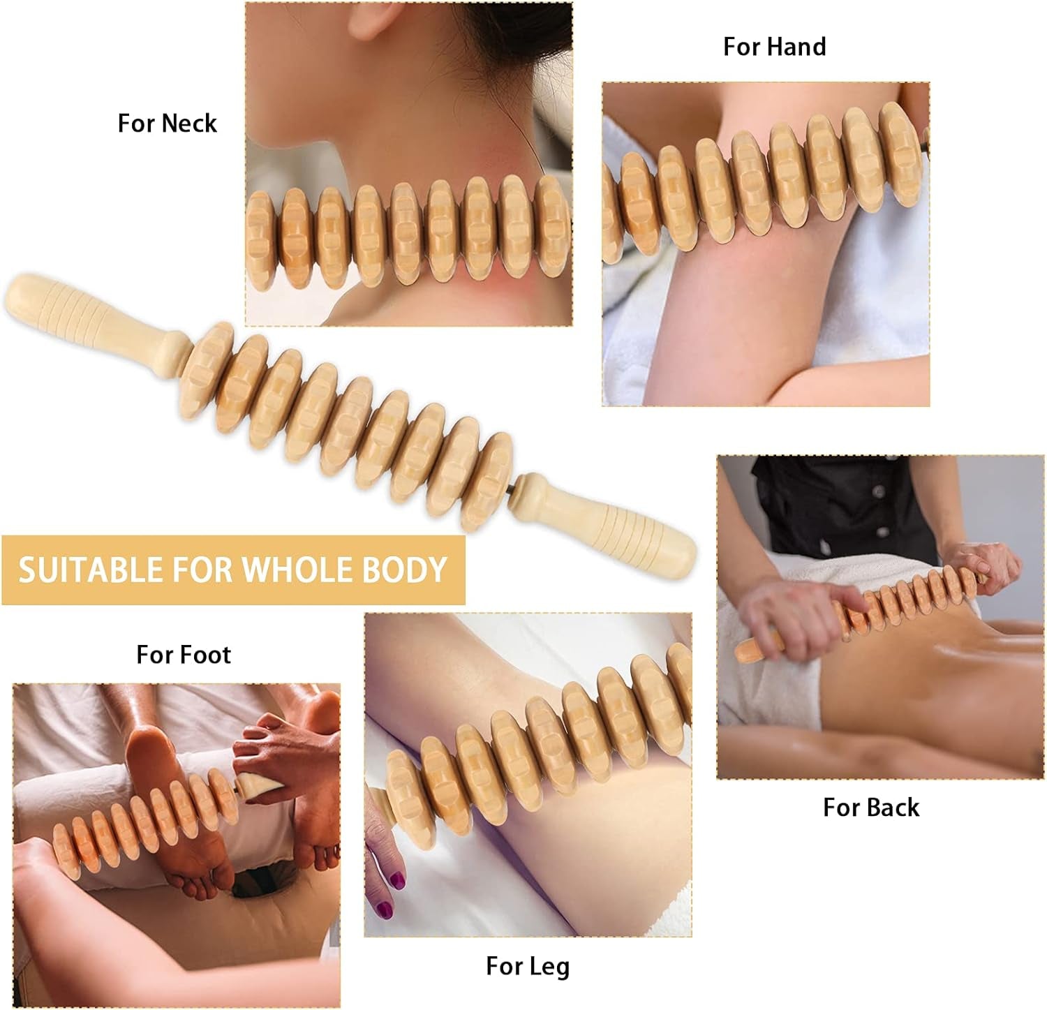 2 Pcs Wooden Gua Sha Tools Lymphatic Drainage Tool,  Wood Therapy Massage Tools Manual Gua Sha Tools anti Cellulite Massage Tool for Gua Sha Massage, Maderotherapy, Body Sculpting
